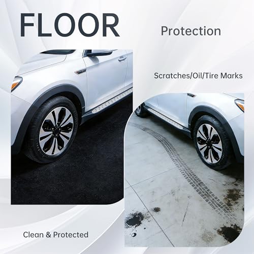 7'4"x17' Oversized Garage Floor Mat - Oil & Fluid Absorbent, Leak-Proof Rubber Backing, Heavy Duty All-Weather Protector for Car Sedan SUV Trucks & RVs, Trimmable Non-Slip - size: 7'4"x17'