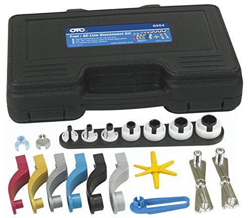 OTC 6554 Fuel and AC Line Disconnect Set | Includes Spring Lock, Scissors, and Clip-On Style Disconnect Tools; Set Covers a Range of 3/8" to 7/8" Diameter Lines
