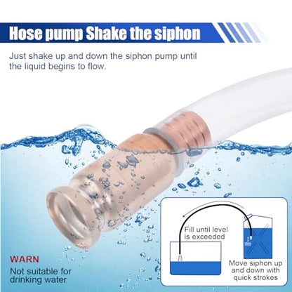 Shaker Siphon Hose for Gasoline, Gasoline Fuel Transfer Pump, Hand Pump Self Priming, 6Ft, 1/2'' Copper Valve Siphon Hose, for Gas Diesel Oil Liquid Water (1.8 m) - size: 1.8 m