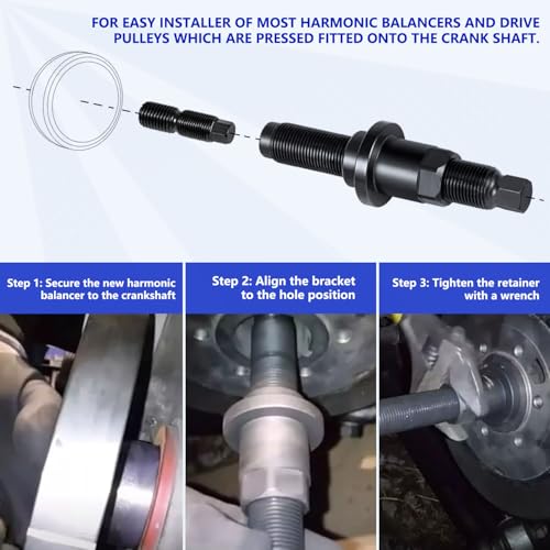 ZKTOOL Harmonic Balancer Puller Removal & Install Tool Kit for Buick Regal Lacrosse GL8 Lu ZUN,Crankshaft Pulley Removal Tool