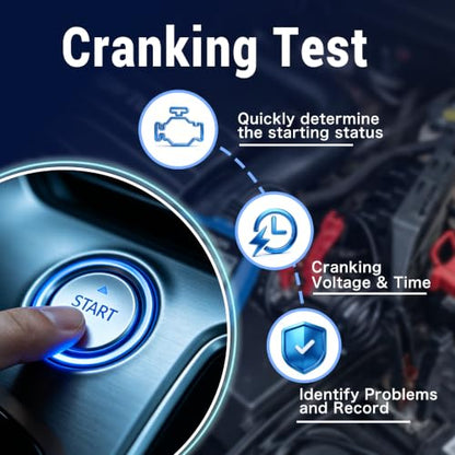 TOPDON Car Battery Tester 12V Automotive, BC100 Alternator Diagnostic Tool | 100-2000 CCA Load Tester,2026 New 3 in 1 Charging & Cranking Analyzer for Car Truck Motorcycle ATV SUV Boat Yacht and More
