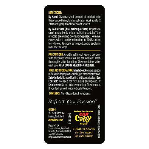 Meguiar's Quik Eraser Kit, Car Scratch Remover for Repairing Surface Blemishes, Car Scratch Repair Kit with ScratchX, Drill-Mounted Pad, and Microfiber Towel, 3 Count