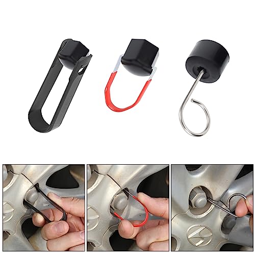 ANCKNE Lug Nut Cap Cover Removal Tool Set Nut Caps Lug Puller, with “3+1” Lug Nut Cover Removal Tool, Wheel Hub Cap Removal Tool Suitable for Most of Types of Cars