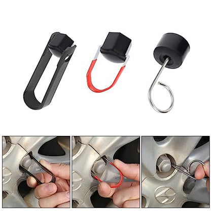 ANCKNE Lug Nut Cap Cover Removal Tool Set Nut Caps Lug Puller, with “3+1” Lug Nut Cover Removal Tool, Wheel Hub Cap Removal Tool Suitable for Most of Types of Cars