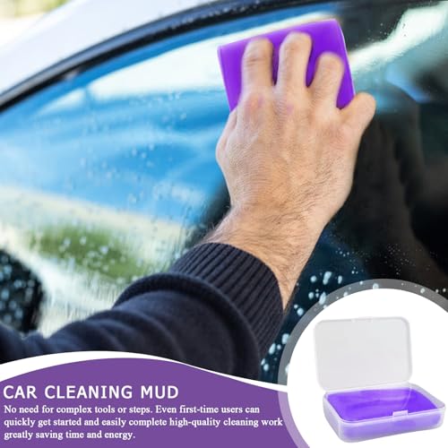 Clay Bar Auto Detailing Car Wash Mud | Car Interior Detailing Kit, Auto Glass Cleaner, Auto Detailing Supplies, Efficient, No Scratch Solution For Auto SUV, Car - color: purrple