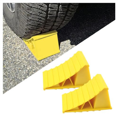 Wheel Chocks for Trailer 2 Pack,Non-Slip Heavy Duty Wheel Chocks for Parking Safety,Universal Triangular Tire Blocks Car Accessories for Most Trailers/RVs/Campers