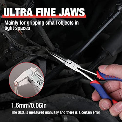 WORKPRO 7" Needle Nose Pliers, Smooth Jaws | Mini Long Reach, for Jewelry Making, Wire Bending, Small Object Gripping & Narrow Places