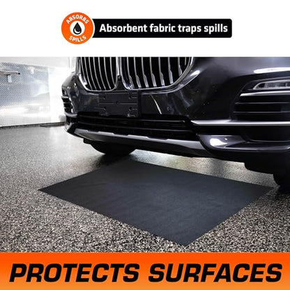 Armor All Premium Oil Spill Mat, Garage Floor Maintenance Mat (30" x 59") (6-Pack), Absorbent Oil Pad, Reusable, Washable, Durable, Waterproof Backing Contains Liquids, Protects Surface (USA Made)