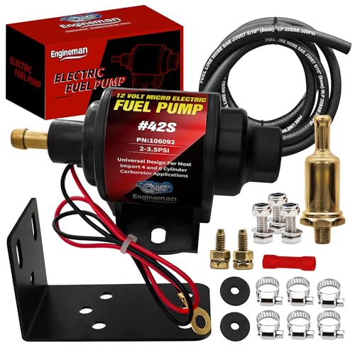 Gasoline Electric Fuel Pump Universal 12V 1-2A 28GPH 2-3.5 PSI Operating Fuel Pressure with 5/16 Inch (8mm) ID Fuel Line Hose 6.56FT - color: 2-3.5PSI 28 GPH for Gasoline+ 6.56FT Fuel Line