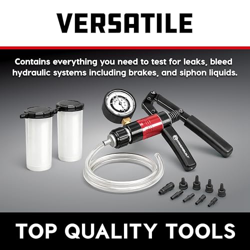 Powerbuilt Vacuum Pump Set with Hoses, Repair Components and Hydraulic Systems, Hoses, Reservoir and Adaptors, Bleed Air and Siphon Car Fluids 648774