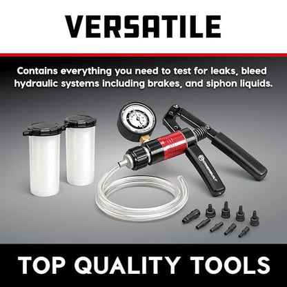 Powerbuilt Vacuum Pump Set with Hoses, Repair Components and Hydraulic Systems, Hoses, Reservoir and Adaptors, Bleed Air and Siphon Car Fluids 648774