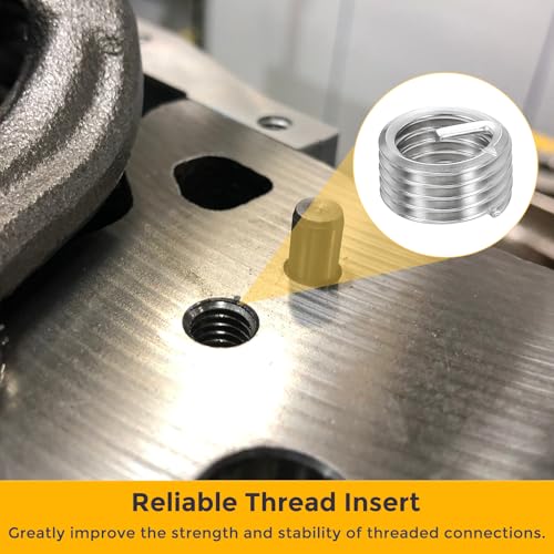 HARFINGTON 20pcs Wire Thread Repair Inserts M10 x 1.5 x 1D (10mm) Metric 304H Stainless Steel Helical Coiled Wire Screw Threaded Sleeve Sheath for Automotive Repairs - size: M10 x 1.5 x 1D