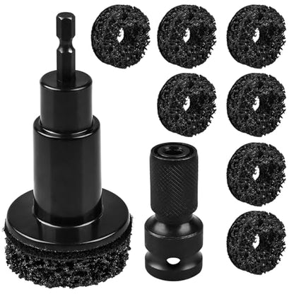 Wheel Hub Cleaning Tool Kit, Wheel Hub Resurfacing kit Includes 7 Pads, Fits Power Drill & 1/2" Impact Driven Wrenches, for Wheel Studs, Hubs, Rotors and Surface of Hub Cleaning