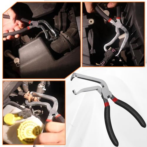 Electrical Disconnect Pliers for Cars - Automotive Electrical Connector Disconnect Pliers Long Spark Plug Disassembly Pliers Electrical Plug Fuel Line Disconnect Tools Pliers 60 Degree - color: 1*Black 60°