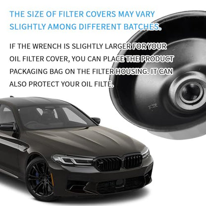 Oil Filter Removal Tool for BMW Oil Filter Wrench 86mm 16 Flutes Oil Filter Plug Tool Socket Set Compatible with BMW and Volvo 86.4mm Cartridge Style Filter Housing Caps to Change Oil