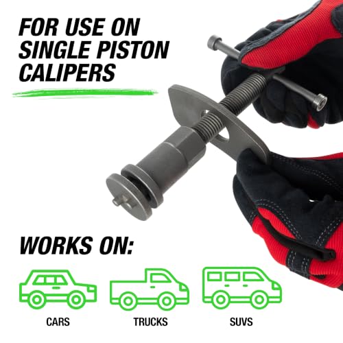 OEMTOOLS 18 Piece Disc Caliper Set, Brake Pad Replacement Tool | For Domestic/Imports, Includes Left Hand Threading Tool, 15 Adapters, Rust-Resistant Finish, Comes in Storage Case - size: 18 Piece Master Kit