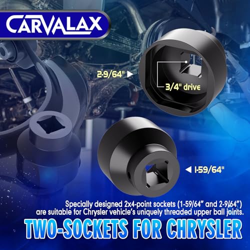 CARVALAX 23-Piece Ball Joint Press Kit | Ball Joint Removal Tool Kit w/Universal Adapters and Sockets for Most 2WD/4WD Cars, Trucks and SUVs - size: 23PC