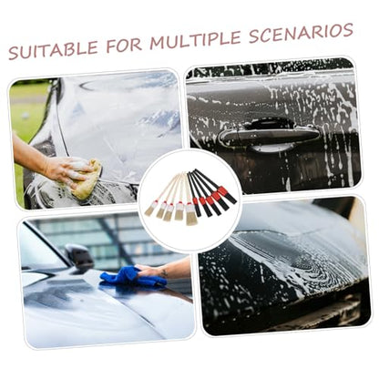 ibasenice 10pcs Car Interior Detail Dust Brush Set with Pp Bristles, Automotive Cleaning Brushes Kit for Dashboard, Air Conditioner Vents, and Engine, SUV Detailing Tool for Vehicle
