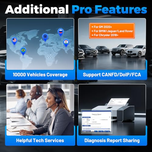 XTOOL D8W Wireless Bidirectional Scan Tool, AI-Assisted OBD2 Scanner with Topology, 3-Year Updates, ECU C0ding, PMI, 42+ Resets, Full Diagnostic Scanner for Car, Crankshaft Relearn, FCA/CAN FD/DoIP