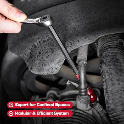 Geinxurn 59Pcs 2-in-1 Dual End T-Handle Ratchet Wrench Set, 72-Tooth 1/4" Reversible Ratchet with Bit Holder, Socket Adapter and 1” Impact Screwdriver Bits (Phillips/Torx/Hex) in Coded Base for Repair - size: 59pcs-DualEnd