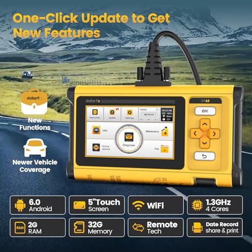 OBD2 Scanner Diagnostic Tool - 4 System BIDirectional Scan Tool for Car 10 Resets Services Active Test Oil/EPB/SAS/TPMS/Throttle/INJEC Auto VIN Lifetime Update - size: 5 inches Tablet