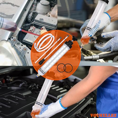 Liquid Extractor,500CC Fluid Extractor,Oil Pump with Hose,Automotive Syringe,Oil Suction for Oil Change with Extension Tubes
