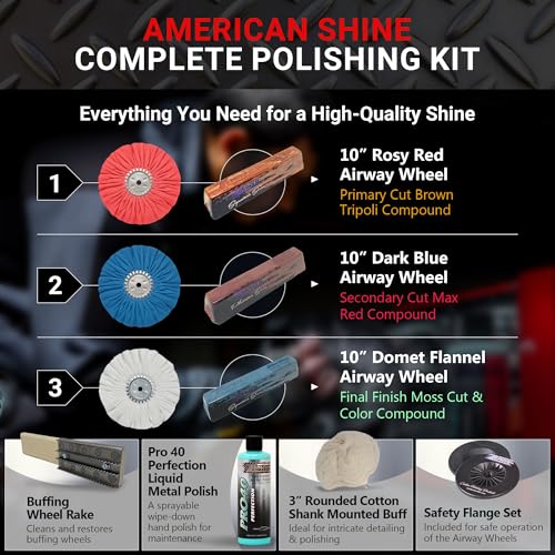 Zephyr - American Shine Complete Metal Polishing Kit - Aluminum Polishing Kit Made for Deep Restoration of Trailers, Wheels, Boats, & More - size: American Shine Complete Kit