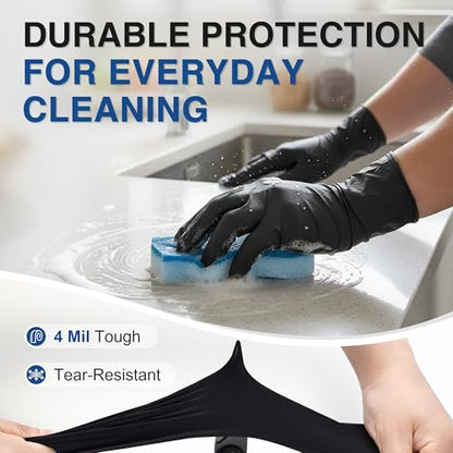 Schneider Medical Nitrile Exam Gloves, 4 Mil Black Gloves Disposable Latex Free Powder Free, Food Safe for Cooking - size: X-Large, style: 100 Count(box of 100)