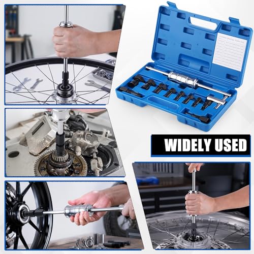 Subtoy 12PCS Blind Hole Bearing Puller Set, Internal Bearing Extractor Puller with Slide Hammer Pilot Bearings Removal Tool and 8–32mm Expandable Collets,for Motorcycle Automotive, Bicycle Bearings