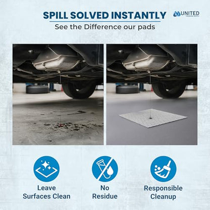 Oil Absorbent Pads – Heavy-Duty 15"x18" & 7.5"x18" Meltblown Polypropylene Mats | Tear-Resistant, Hydrophobic, Reusable, Fast Oil Cleanup for Automotive, Marine & Industrial Use (10, 15in x 18in) - size: 15in x 18in