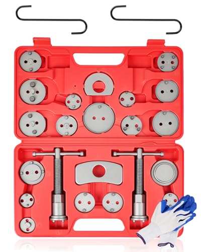 DAYUAN 27Pcs Disc Brake Caliper Piston Rewind Tool Kit Set | For Almost Cars Trucks And Four-Wheel Drive Vehicles, Precise Piston Compression, Magnetic Head, Brake Caliper Compression - size: 27Pcs-Red