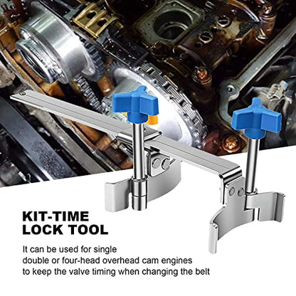 Saihisday Timing Locking Tool Kit Cam Lock Tool Camshaft Sprocket Clamp Kit Camshaft Gear Holder Dual Cam Clamp(Stainless Steel)