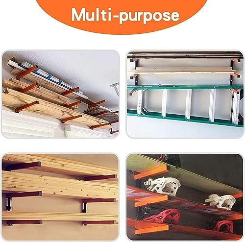 Ultrawall Wall Mount Wood Organizer and Lumber Storage Metal Rack for Shed, Workshop, Garage with 3-Level (Black-4 Pack) - style: Black-4 PACK