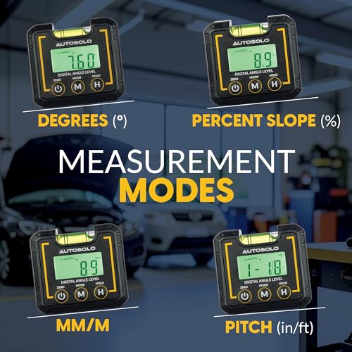 Digital Angle Level Gauge ±0.1° Accuracy - 4-in-1 Magnetic Inclinometer for Camber Caster Alignment Tool & Construction