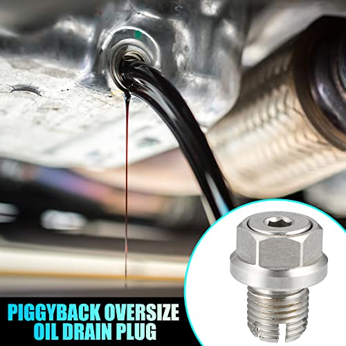 X AUTOHAUX 1 Set M14-1.5 x 15mm Oversize Piggyback Oil Drain Plug Stainless Steel Self Tapping Oil Pan Thread Repair Kit for Car Motorcycle Silver Tone - size: M14-1.5 x 15mm