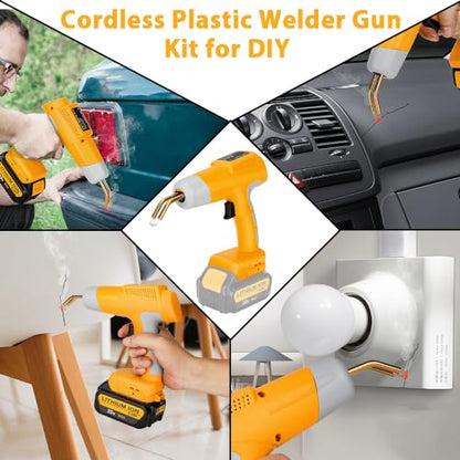 Choerinton Plastic Welder Compatible with Dewalt 20V Max Battery, with 600PCS Staples, Pure Copper Transformer, Rapid Heating, Plastic Welding Kit for Car Bumper, Dashboard & Repair(No Battery) - color: For Dewalt Battery