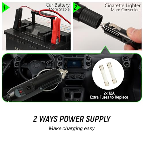 Electric Car Jack 5 Ton 11000lbs 4 in 1 12V Hydraulic Floor Jack Kit with Electric Impact Wrench & Tire Inflator Pump Digital Display Lift Range 6.1-17.7 Inch for SUV Sedan Truck Emergency Tire Change