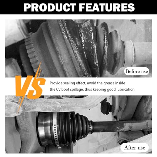 CV Axle Boot Repairs Kit with Boot Expander Tool,4 Clamps,6 Zip Ties,CV Boots Repair Kit for Drive Shaft & Chassis Protection,Silicone Axle Boots Repair Kits Car Accessories