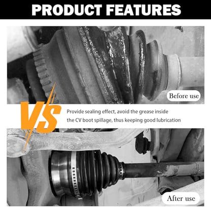 CV Axle Boot Repairs Kit with Boot Expander Tool,4 Clamps,6 Zip Ties,CV Boots Repair Kit for Drive Shaft & Chassis Protection,Silicone Axle Boots Repair Kits Car Accessories
