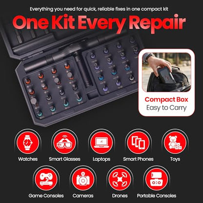 42 in 1 Magnetic Screwdriver Set, Magnetic Ratchet Screwdriver Set with Multi-Bit Ratcheting Handle & Bit Magnetizer, Compact Repair Tool Kit with Storage Case for Furniture, Computer, Bicycle and DIY - size: 42 in 1