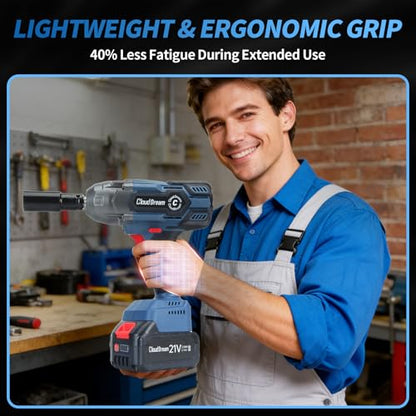 1/2 Inch Cordless Impact Wrench,900Ft-lbs (1200N.m) Brushless Electric Impact Gun,3800RPM High Torque Electric Impact Driver Kit with 2 Batteries,Fast Charger,5 Sockets,Case for Car Tires,Mower,Pickup