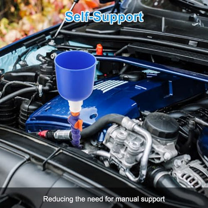 Linkstyle 27 Inch Bendable Long Funnel for Transmission Fluid with Rotary Switch for Automotive Oil Fuel Coolant