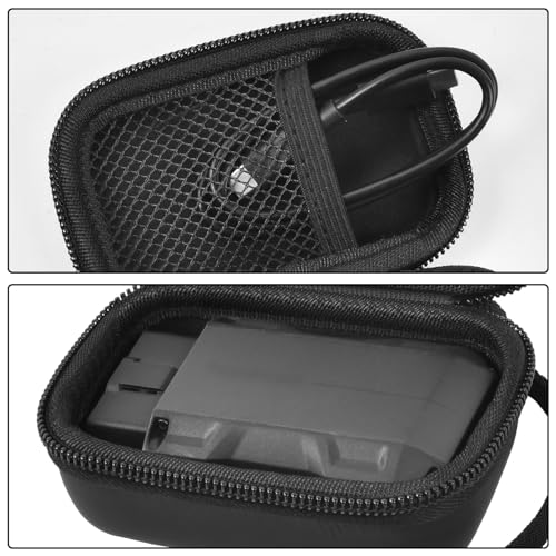 Boobowl Scanner Case for TOPDON TopScan OBD2/ XTOOL Scanner Diagnostic Tool | Mesh Pocket for USB Cables, Compact Size and Wrist Strap for Car Storage, Garage Organization, Road Trips and Travel - Black