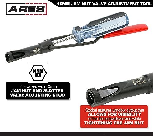 ARES 15094 10mm Jam Nut Valve Adjustment Tool - Honda, Toyota, Nissan | Window Cut-Out for Positioning; For Japanese Engine Applications - size: Medium