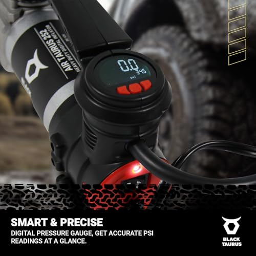 Portable Air Compressor, 19A 120 PSI (8.27 BAR) On‑Board & Offroad Tire Inflator for Cars, Trucks, 4×4 Vehicles Automatic Pressure Control with Dual‑Motor Options, Air Compressor 252 - style: Air Compressor 252