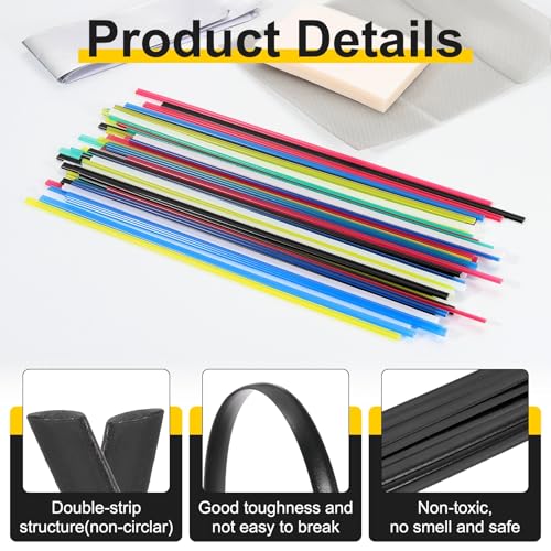 HARFINGTON 1set(20pcs) Plastic Welding Rods 8inch TPO Welding Strips Welder Rods for Car Bumper Kayak Daily Repair Plastic Welder Car Bumpers, Black