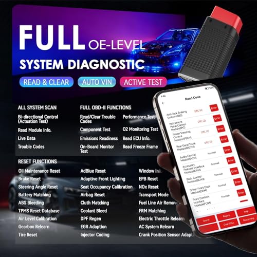 LAUNCH AIOBD Bluetooth OBD2 Scanner - Full System Diagnostics, AI Explains Faults Simply, Parts/Labor/Cost Estimates, Works with iPhone & Android