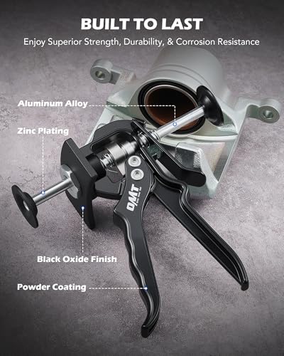 OMT Single Dual Brake Caliper Compressor for Brake Pads Black | Heavy Duty Single Dual Piston Action, Fits Most Cars, Trucks, ATVs, UTVs, SUVs, 377 lb Force, Aluminum & Steel - style: Single&Dual Piston
