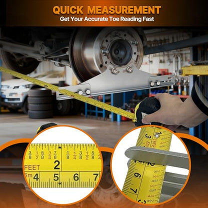 Toe Alignment Tool Toe Plates Wheel Alignment Tool Automotive with 2 Tape Measures and 1 Digital Angle Finder Provides Accurate Fast Wheel Alignment Measurements for Car, ATV, UTV - size: Applicable to M12 hub bolts