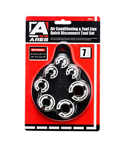 ARES 70317 - Air Conditioner and Fuel Line Disconnect Tool Set - Quick Disconnect Tool - 7 Popular SAE Standard Sizes for Multiple Applications - Sizes 1/4-Inch to 7/8-Inch